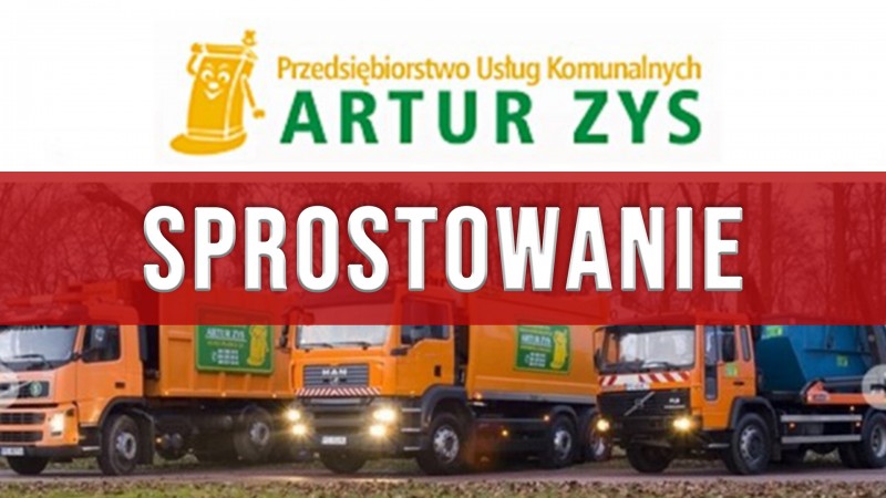 Sprostowanie nieprawdziwych informacji zamieszczonych w artykule "Pożegnanie Artura Zysa w Swarzędzu" z dnia 8 września 2020 r.